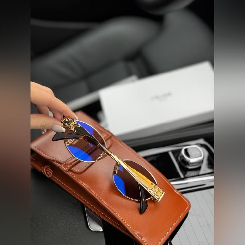 Celine Triomphe Gold Metal Sunglasses